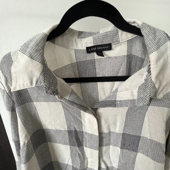 Plus Size Bell Sleeve Plaid Top - Picture 3 of 6